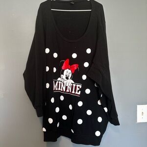 torrid Black Minnie Mouse Polka Dot Sweatshirt with Red Bow